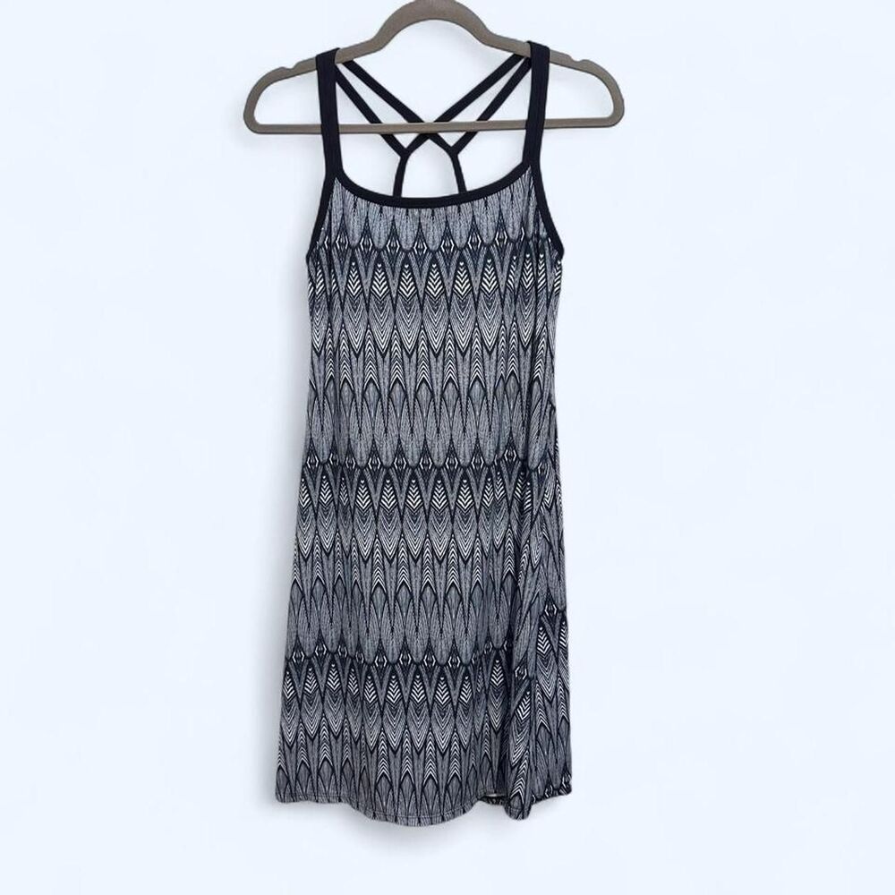 prAna Cora Black & Gray Feather Dress Size S - Picture 1 of 4